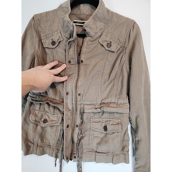 Anthropologie Daughters Of Liberation Adirondack Jacket Utility Linen Blend sz 6 - Picture 2 of 12